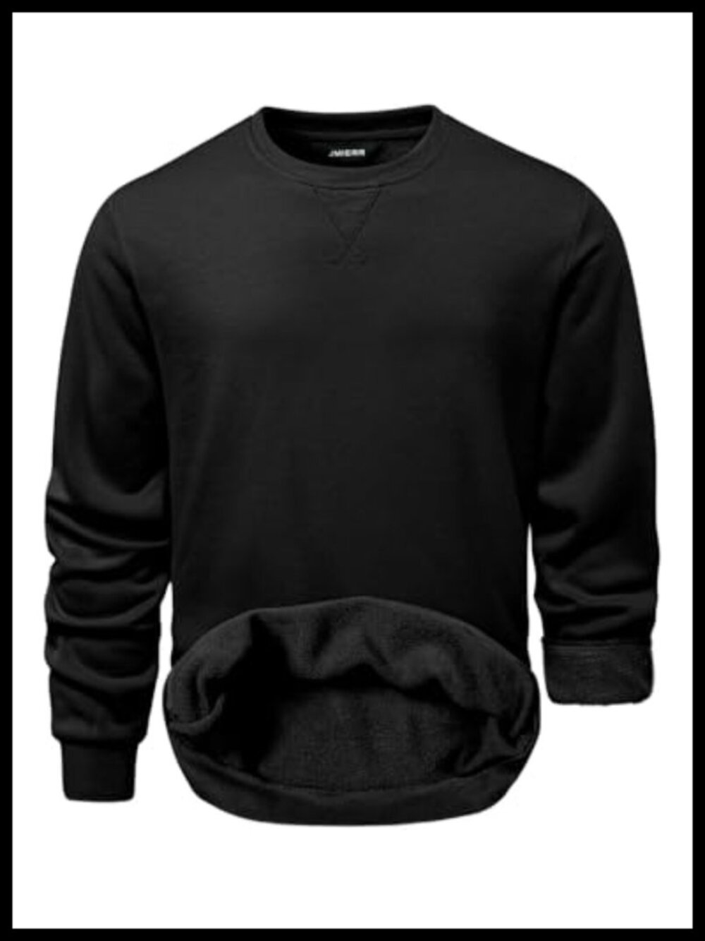 Men's Cotton Blend Sherpa Lined Fleece Crewneck Pullover Sweatshirt